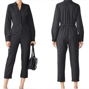 Greylin Pinstripe Long Sleeve Jumpsuit